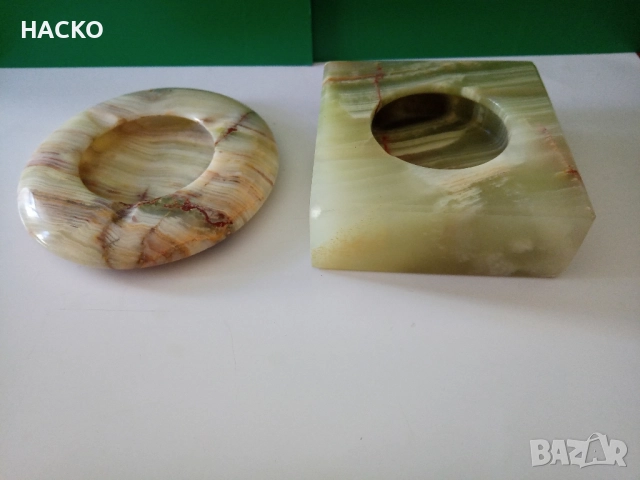 Истински ониксови пепелници, използвани