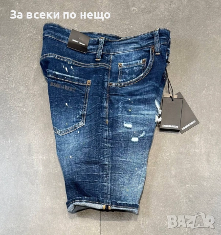 DSQUARED2 Мъжки Сини Къси Дънки С Накъсан Ефект🔝Дамски Къси Дънкови Панталони Код Mens P.196, снимка 3 - Дънки - 53921597