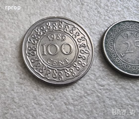 Монети. Суринам . 25 и 100 цента. 1976, 1989 година . 2 бр, снимка 2 - Нумизматика и бонистика - 42425227