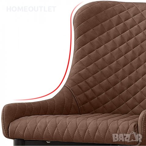 Трапезни столове с дамаска от PU кожа BUDC039BR, снимка 4 - Столове - 36797014