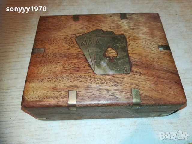 КУТИЯ ЗА КАРТИ ОТ ЕКЗОТИЧНО ДЪРВО 0211202025, снимка 5 - Колекции - 30650643