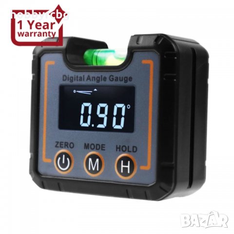 Цифров инклинометър с нивелир, магнитна основа, LCD технология, ярък дисплей, снимка 1