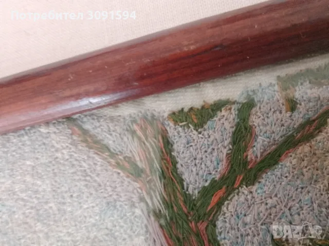 Стара картина ръчно шит пейзаж, снимка 9 - Антикварни и старинни предмети - 49737136