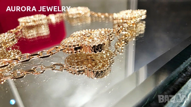 Van Cleef & Arpels VCA 5 Motifs Rose Gold Lava Vintage Alhambra Дамска Гривна, снимка 6 - Гривни - 54105246