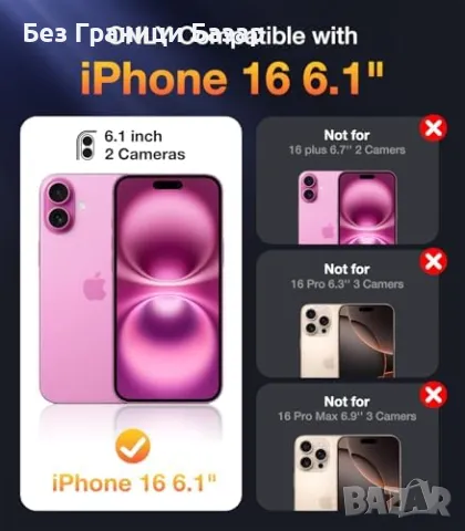 Нов Калъф за iPhone 16 6.1" с Пълна Защита и Протектор за Екрана, снимка 6 - Калъфи, кейсове - 47580988