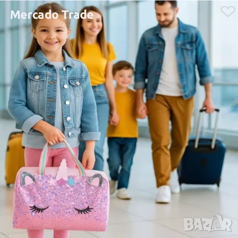 Детска пътна чанта Mercado Trade, С еднорог, Розов, снимка 2 - Раници - 56275283