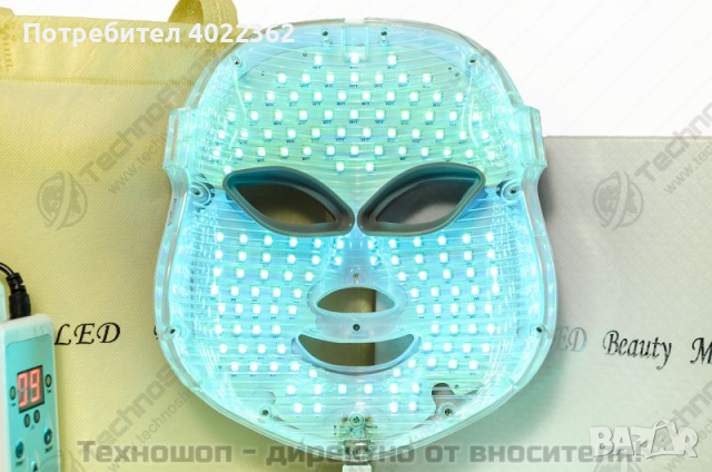 Козметична LED маска за лице - маска за фотодинамична терапия - TS0110, снимка 9 - Козметични уреди - 44664487