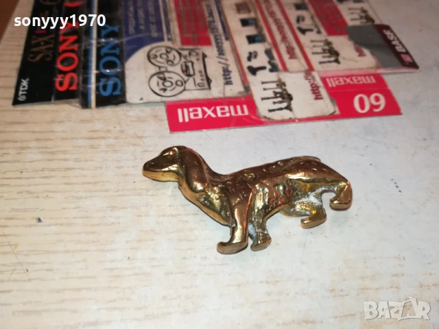 ЗАЯВЕНО-КУЧЕ-МЕД/МЕСИНГ 7х5х2см-МАСИВНА ФИГУРА ОТ АНГЛИЯ 1907252017, снимка 12 - Антикварни и старинни предмети - 51076091