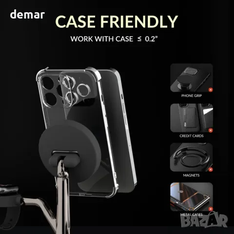 Aitek Безжично Зареждане с Нощна Лампа, Силен Магнитен Стенд, снимка 7 - Безжични зарядни - 49796989