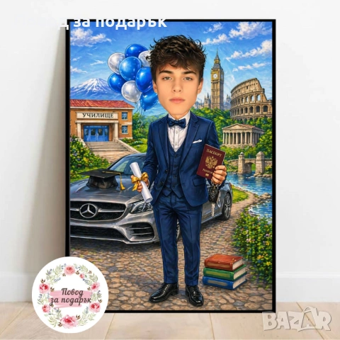 Дигитална карикатура за абитуриент , снимка 6 - Картини - 54351344