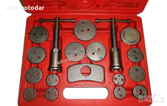 Инструмент комплект за смяна на накладки дискови спирачки 18 части