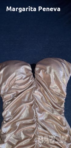 Златиста рокля М, снимка 2 - Рокли - 32021911