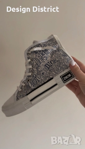 Високи Dior B23 кецове с принта на логото Oblique