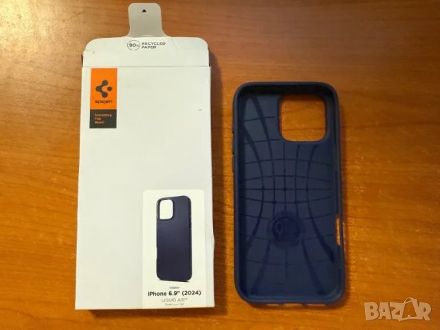 Калъф за iPhone 16 Pro Max - Spigen - Liquid Air - Син, снимка 2 - Калъфи, кейсове - 48453929