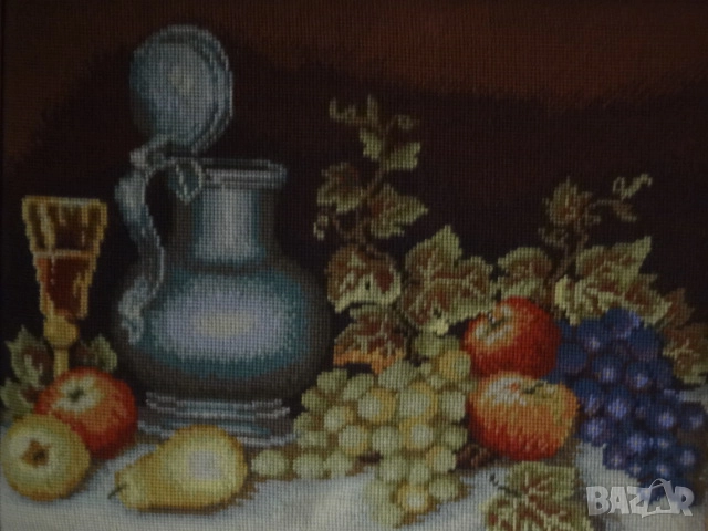 Немски гоблен - натюрморт, снимка 8 - Гоблени - 52529973