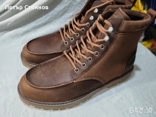 Удобни мъжки боти от естествена кожа TOMS №42, снимка 3 - Мъжки боти - 52522663