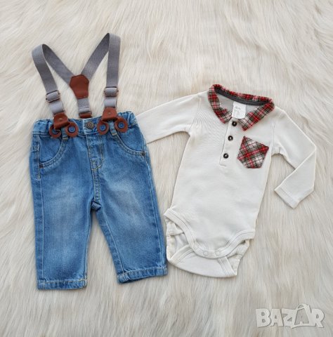 Боди риза H&M и дънки за бебе 0-3 месеца, снимка 11 - Комплекти за бебе - 42200986