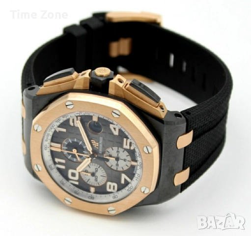 Audemars Piguet Royal Oak Offshore Chronograph 44mm Black Ceramic & Rose Gold Различни Варианти, снимка 10 - Мъжки - 52998281