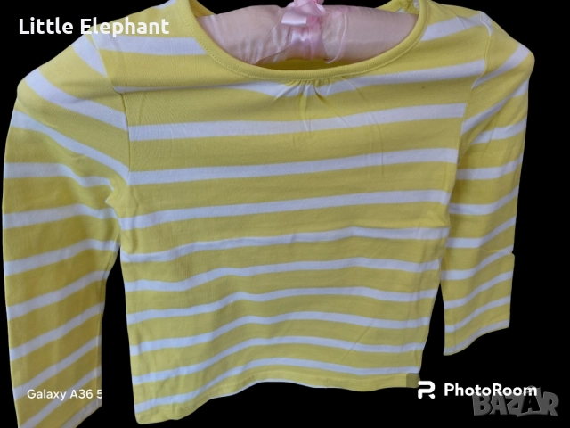 Блузка с дълъг ръкав за 3-4 год мом райе бяло и жълто,Англия/нова