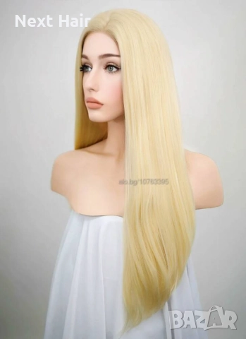 Руса перука с цяла дантела - 70 см, висок клас, снимка 3 - Аксесоари за коса - 52878575