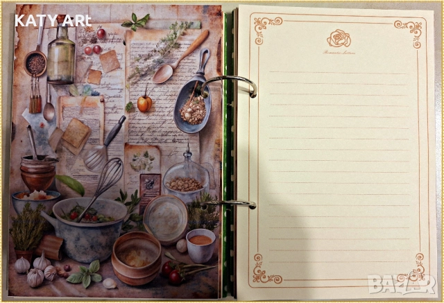 Тефтер за рецепти "Прибори" в зелено, снимка 5 - Други - 52283325