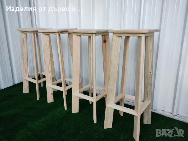 Дървени бар столове за заведения и дома , снимка 2 - Столове - 48409864
