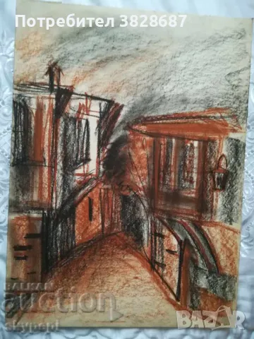 Картина - пастел " Стария Несебър "