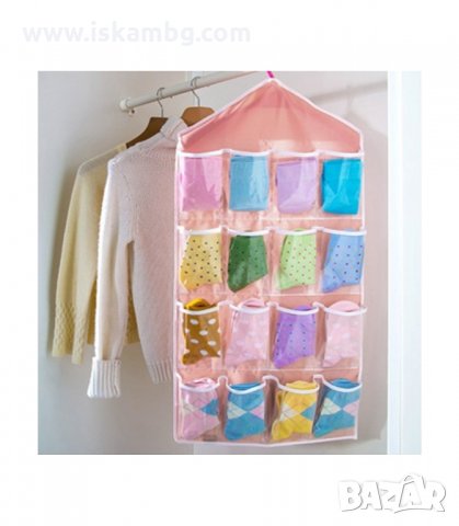 ВИСЯЩ ОРГАНАЙЗЕР ЗА ЧОРАПИ И БЕЛЬО 16 ДЖОБА - код 1698, снимка 4 - Органайзери - 33989625
