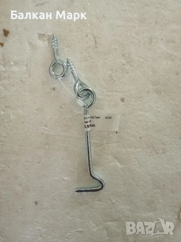 Куки с халка (райбер) 3.9х80 поцинкована за врати, прозорци, капаци, навеси – 10 бр., снимка 2 - Железария - 51273529