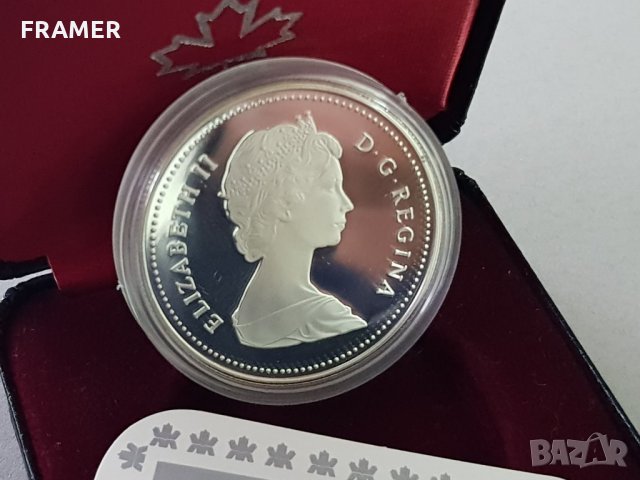 1 сребърен долар 1986 година Канада Елизабет II сребро в ТОП качество, снимка 6 - Нумизматика и бонистика - 35285184
