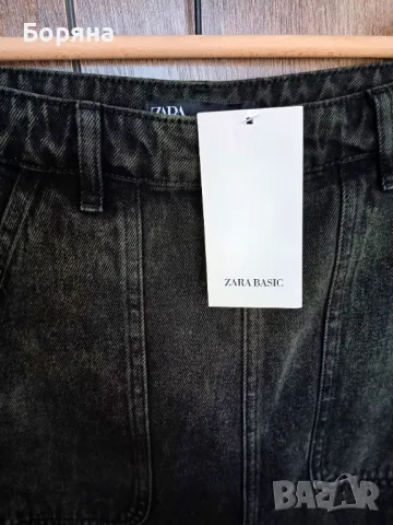 Zara нова с етикет пола сив деним, снимка 4 - Поли - 50057487