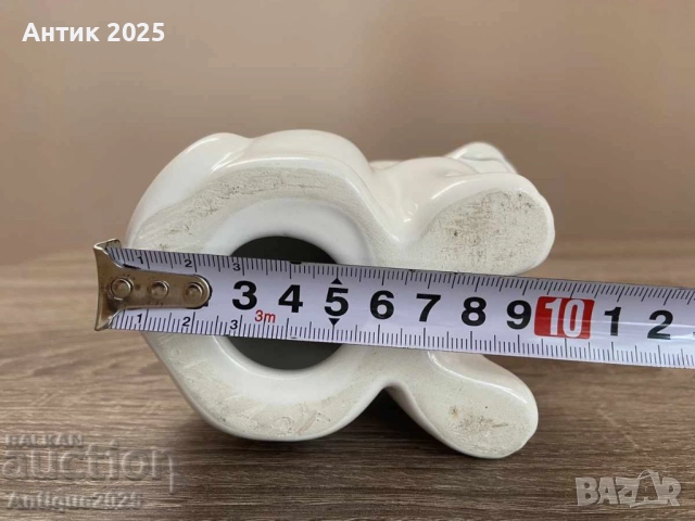 Бяла керамична статуетка на кученце, снимка 5 - Антикварни и старинни предмети - 51456771