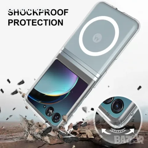 Motorola Razr 50 – Прозрачен Магнитен Калъф с MagSafe Удароустойчив и Устойчив на Надраскване + Прот, снимка 4 - Калъфи, кейсове - 55899365