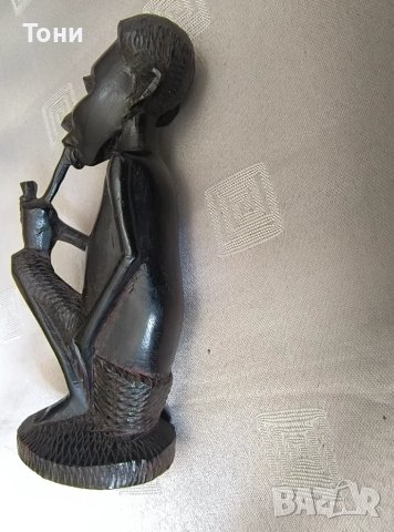 Невероятен винтидж ръчно резбован мъж, хора от Маконде, Танзания - абанос/черно дърво, снимка 2 - Антикварни и старинни предмети - 50131450