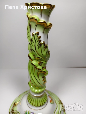 Свещник от унгарски порцелан Herend "Fancy Queen Victoria VBO", снимка 11 - Други - 51476455