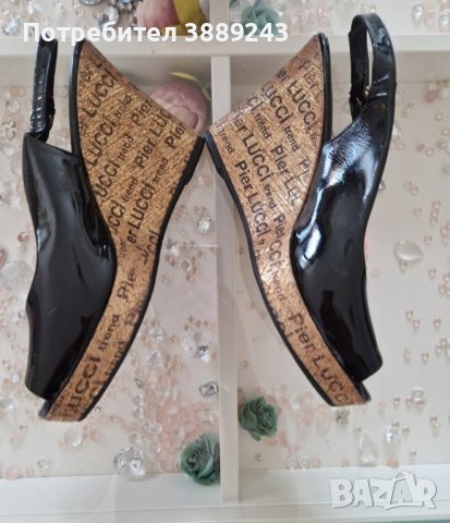 Дамски сандали от естествен лак, снимка 2 - Сандали - 42883386