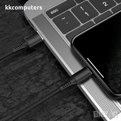 Borofone USB - Lightning (iPhone), Кабел 2.4A 1m BX47 / Черен / Баркод : 2402286, снимка 3 - USB кабели - 40397733