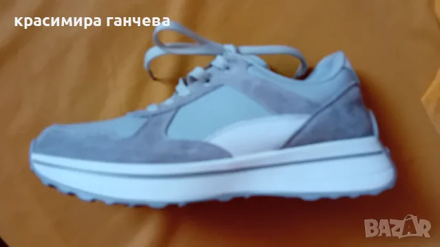 продавам дамски, сиви сникърси, естествена кожа и естествен велур, 39номер