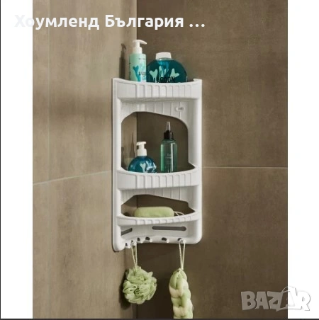 Ъглова етажерка за баня на три нива, снимка 3 - Етажерки - 54354881