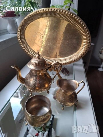 Комплект от месинг , снимка 3 - Антикварни и старинни предмети - 53893116