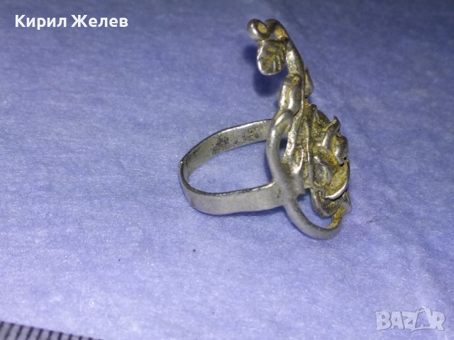 Стар ПРЕКРАСЕН ФЛОРАЛЕН АРТ НУВО СРЕБЪРЕН ПРЪСТЕН РОЗА - ВИСОКА ПРОБА СРЕБРО МАЙСТОРСКА РАБОТА 40613, снимка 5 - Антикварни и старинни предмети - 42644214