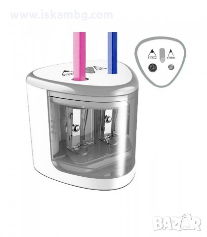 ЕЛЕКТРИЧЕСКА ОСТРИЛКА С ДВА ОТВОРА, ЗА МОЛИВИ 6 - 8 ММ. И 9 -12 ММ. - код  8004, снимка 9 - Ученически пособия, канцеларски материали - 33897906