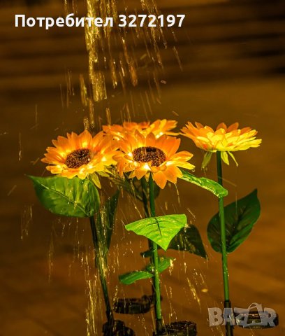 LED Соларна лампа Слънчоглед,водоустойчива IP65, снимка 8 - Соларни лампи - 42850074