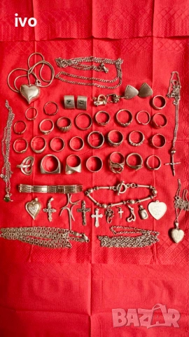 Сребърни бижута проба 925, 262 грама