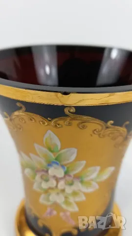 Стъклена ваза Бохемия, снимка 4 - Вази - 50168367