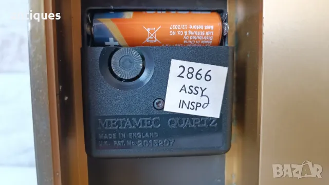 Стар бронзов часовник - METAMEC - Made in England - 1970г.  , снимка 8 - Антикварни и старинни предмети - 49083020