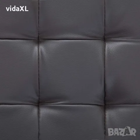 vidaXL Табуретка ракла, 87,5 см, сива, изкуствена кожа, снимка 4 - Ракли - 56146479