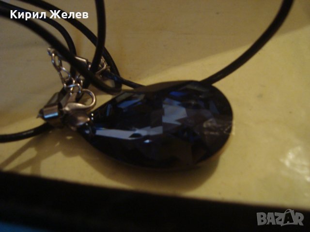 КРАСИВ ФАСЕТИРАН КРИСТАЛЕН АРТ ДЕКО СТИЛ МЕДАЛАЛЬОН 18038, снимка 6 - Колиета, медальони, синджири - 35119836