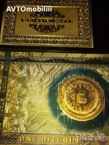 Банкнота позлатена с 24 карата злато със сертификат , снимка 7 - Антикварни и старинни предмети - 48502218