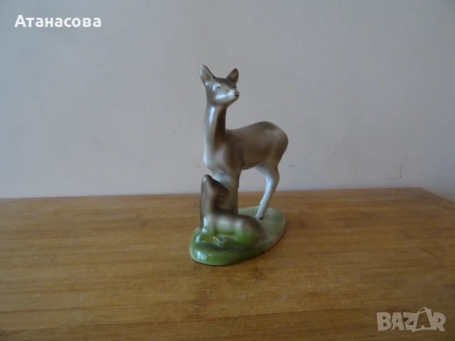Порцеланова фигура Сърнички ИЗИДА 1960 г Сърна Сърни , снимка 2 - Декорация за дома - 54320773